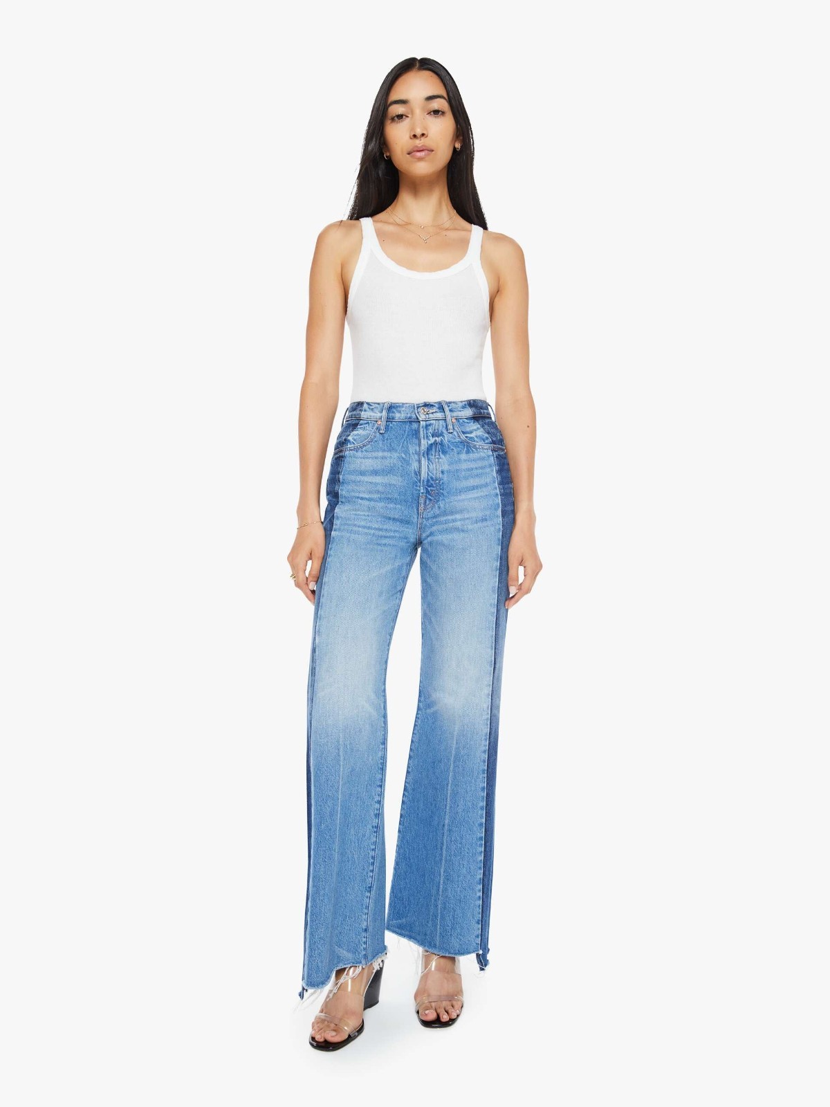 NWT Mother The Tux Sidestepper Sneak Fray Jeans Double Take Women\'s Size 28 NWT Mother The Tux Sidestepper Sneak Fray Jeans Double Take Women\'s Size 28