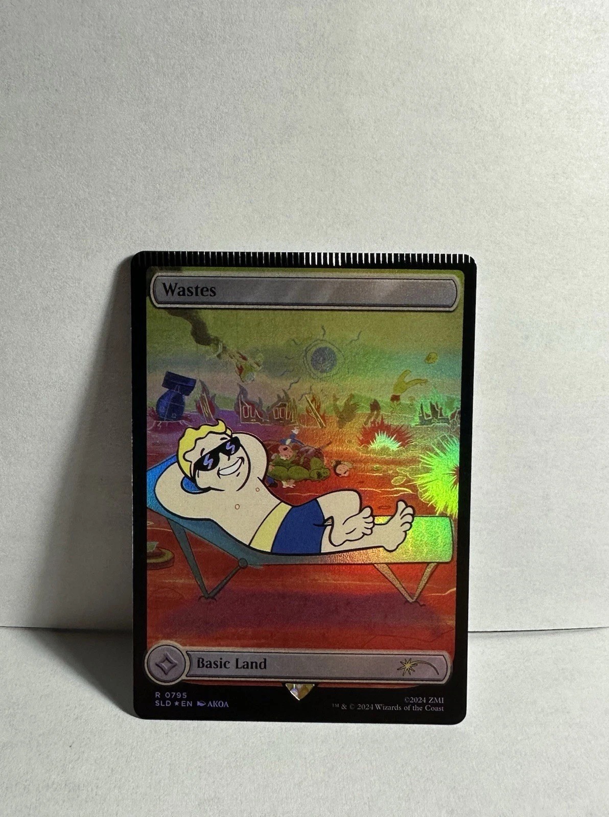 MTG Fallout Full Art Wastes (795) Basic Land Crimp Error Misprint MTG Fallout Full Art Wastes (795) Basic Land Crimp Error Misprint