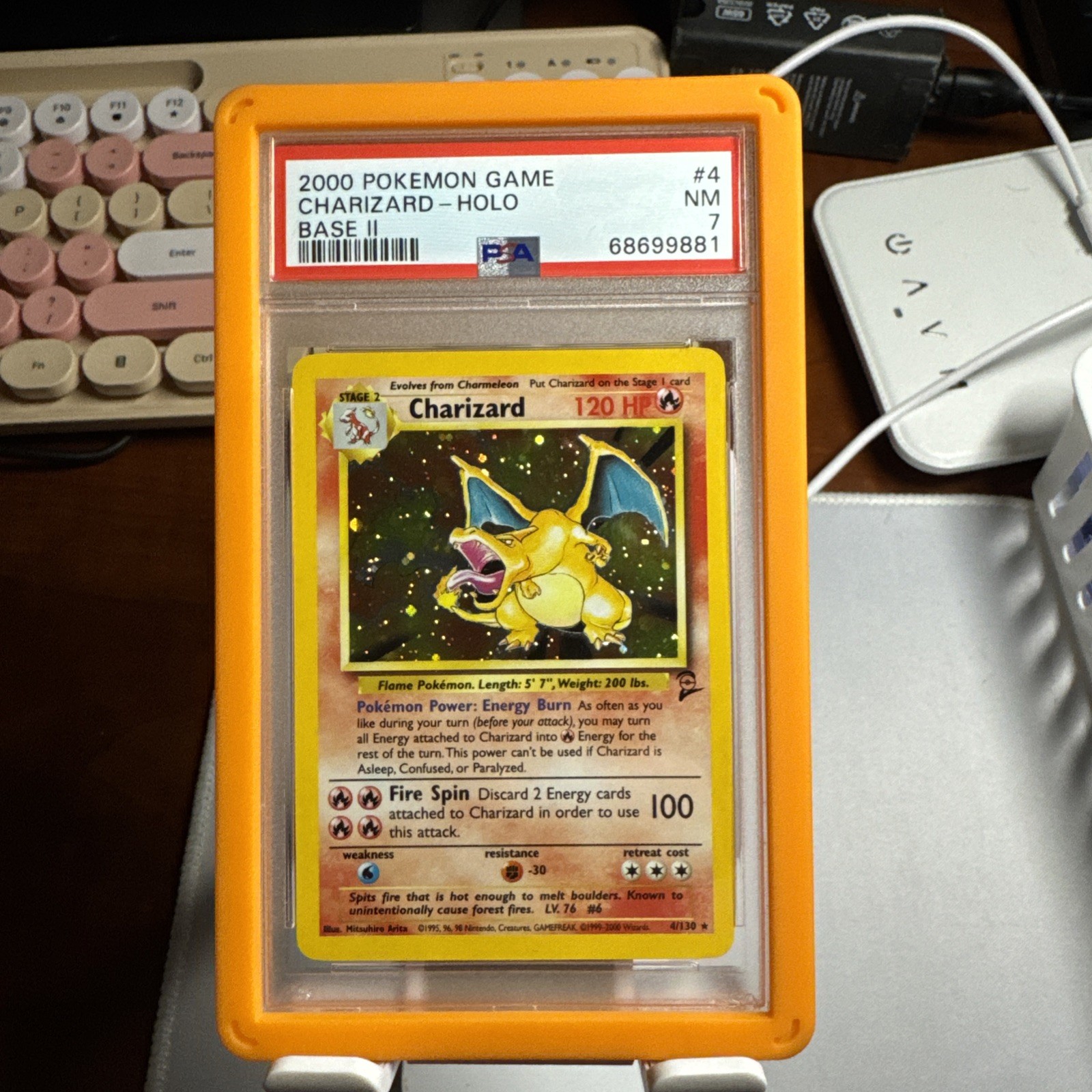 2000 Pokemon Charizard 4/130 Base Set 2 Holo Rare English PSA 7 2000 Pokemon Charizard 4/130 Base Set 2 Holo Rare English PSA 7
