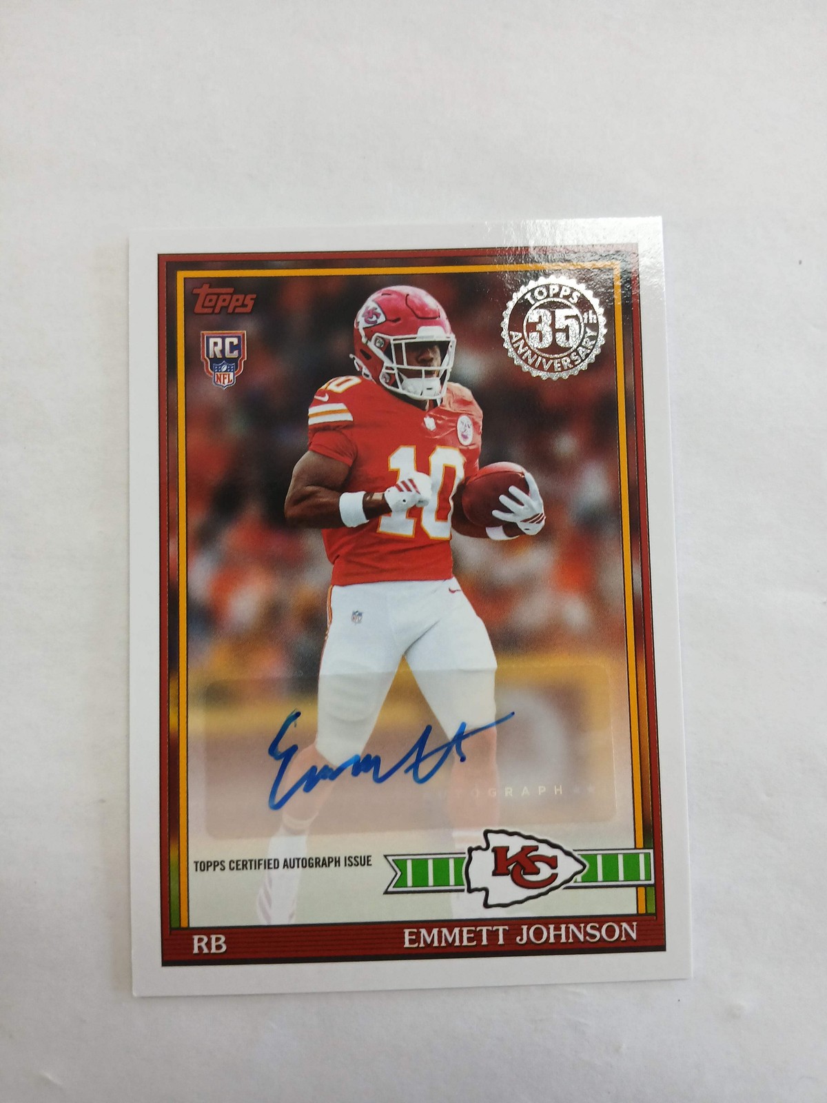 2026 Topps Flagship Emmett Johnson 1991 Throwback 35th Anniversary Rookie Auto