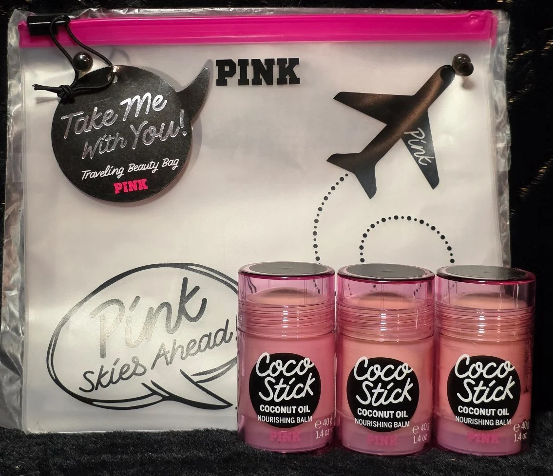 PINK Vintage Coco Sticks ×3 with Travel Bag TSA Compliant *NEW*