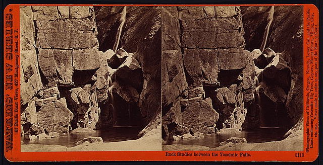 Yosemite Falls Mariposa County California 1879 Rock Studies Stereograph