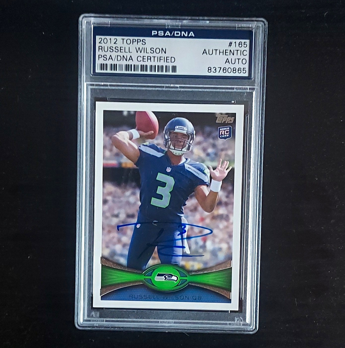 Topps 2012 Topps Chrome Russell Wilson Seahawks #40 Rookie Auto PSA Auth