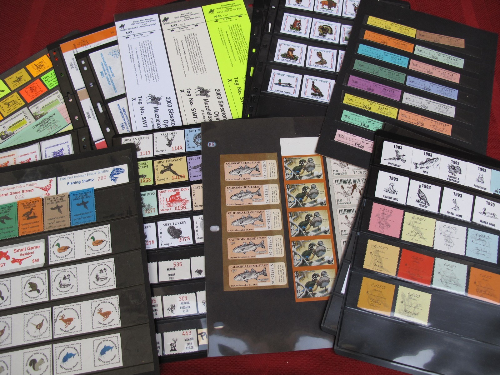 Massive Calif STATE/ INDIAN TRIBE Fish n Game MINT Bird Hunting Duck Revenue Lot