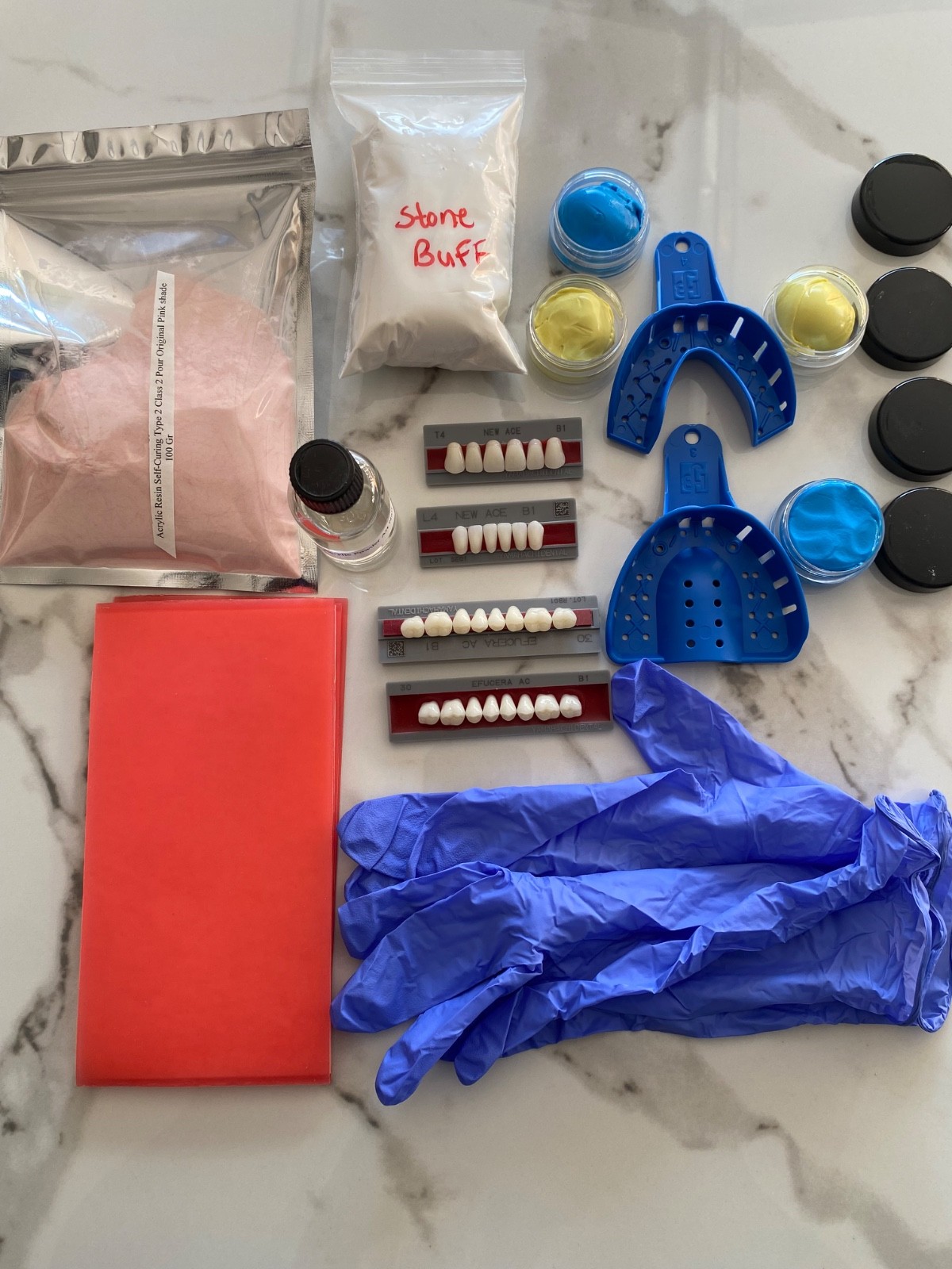 DIY DENTURE KIT Complete Custom Dentures Temporary Teeth Tooth FULL /PARTIAL.