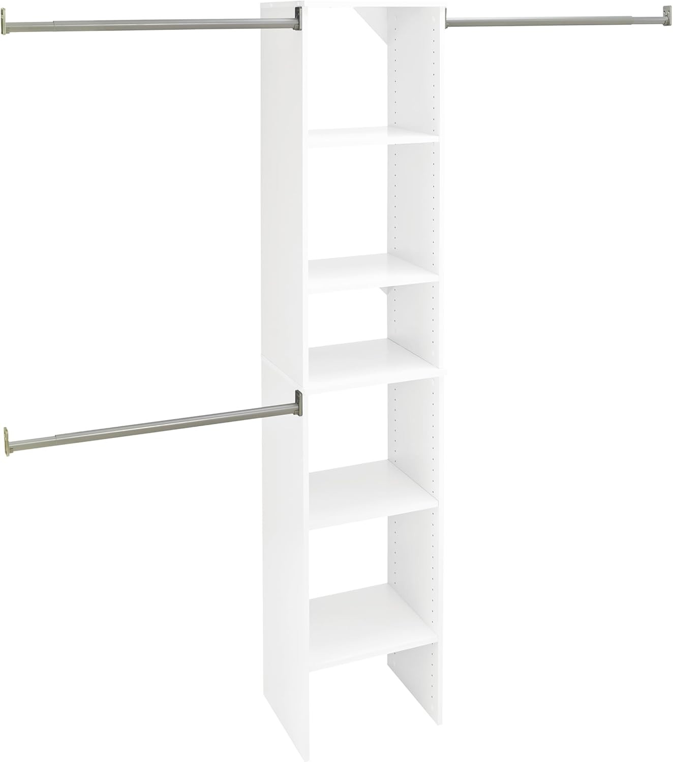 Closetmaid SuiteSymphony Small Closet Organizer Kit, Adjustable Pure White