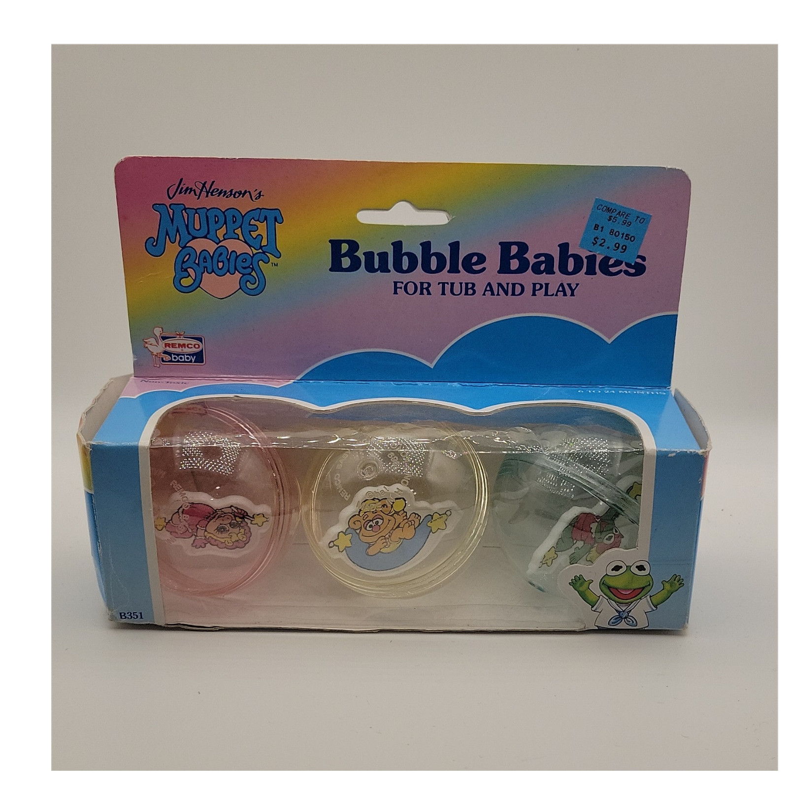 Remco Jim Henson's Muppet Babies Bubble Tub Toy Set Vtg 1989 New Old Stock