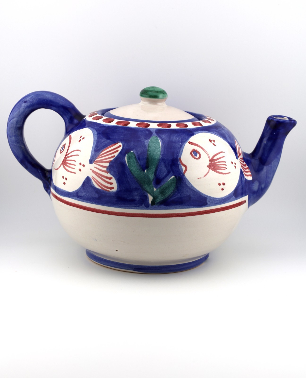 Vintage Solimene Vietri Pesce Teapot Campagna Fish Ceramic Made in Italy