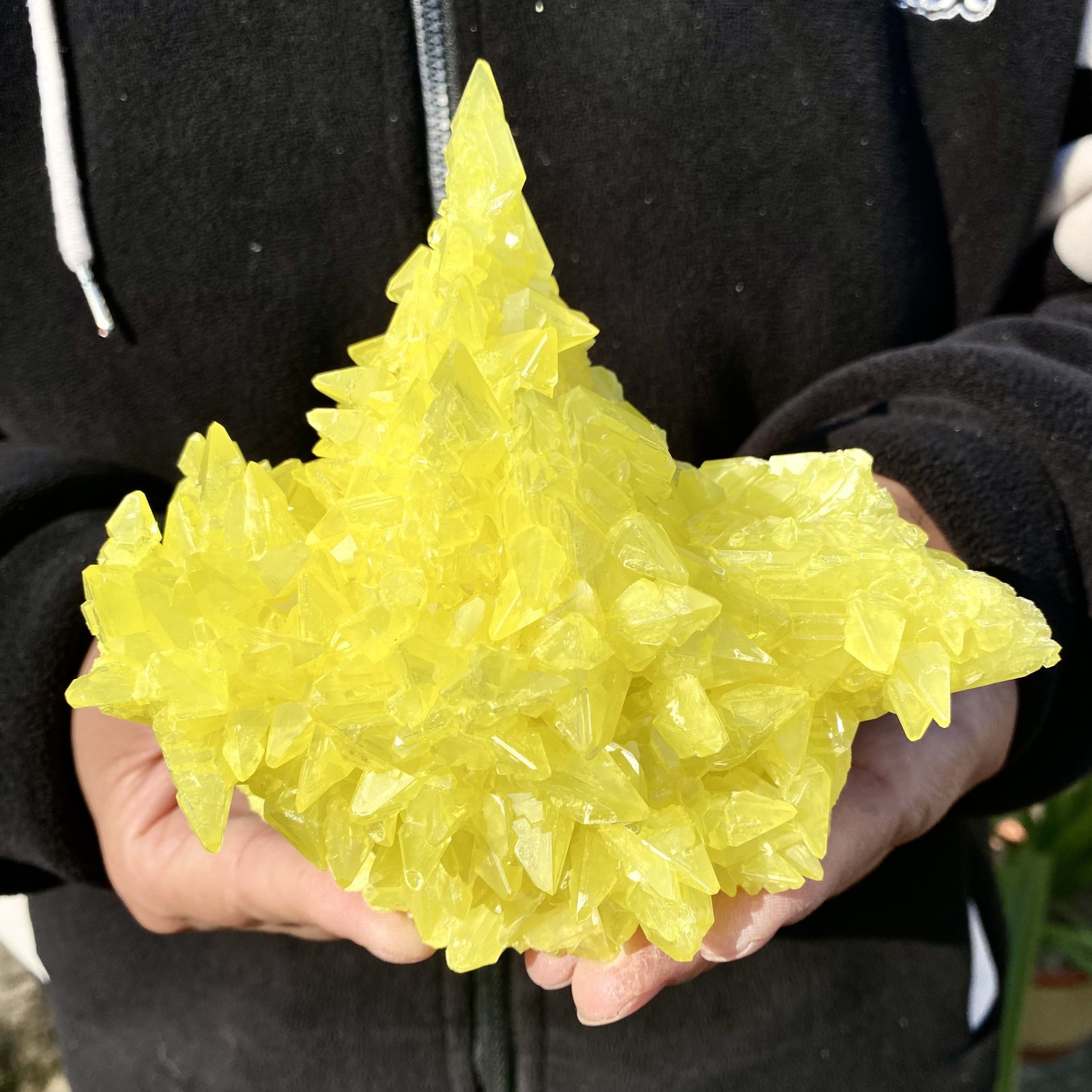 1.21LB Rare Natural yellow sulfur crystal quartz crystal mineral specimen-