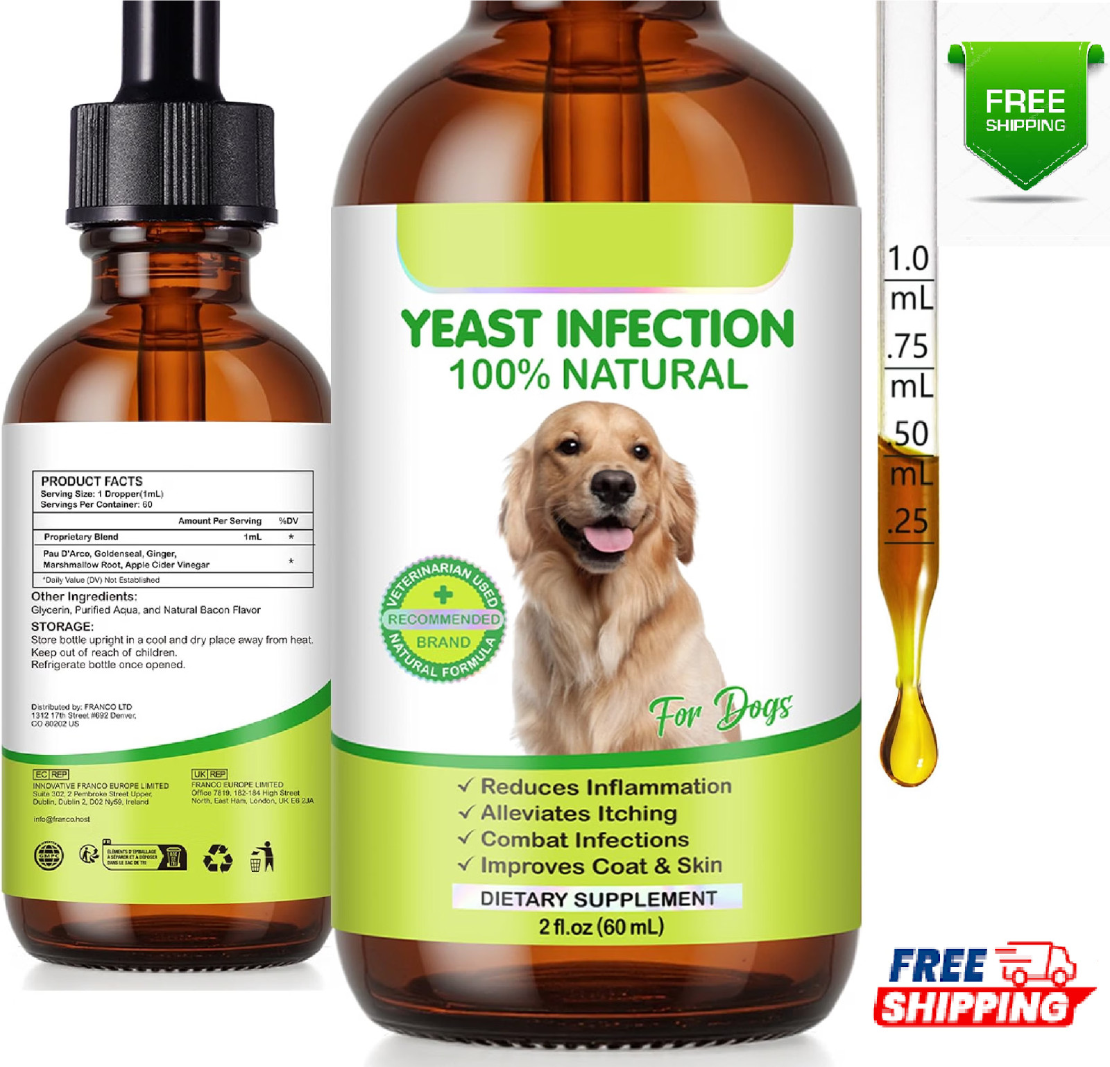 Yeast Infection Treatment for Dogs - Dietary Supplement with Herbal Blend to Soo Yeast Infection Treatment for Dogs - Dietary Supplement with Herbal Blend to Soo