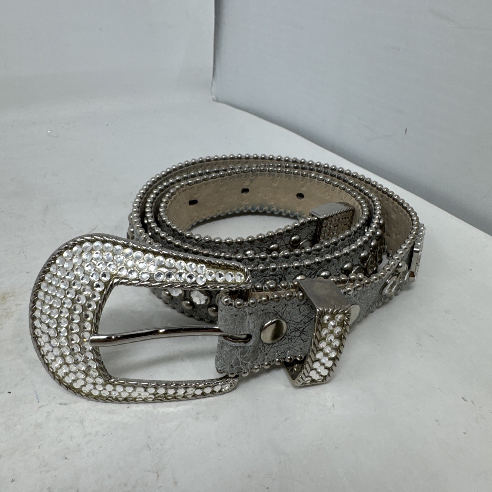 B.B. Simon Silver Crystal Belt XL - 213