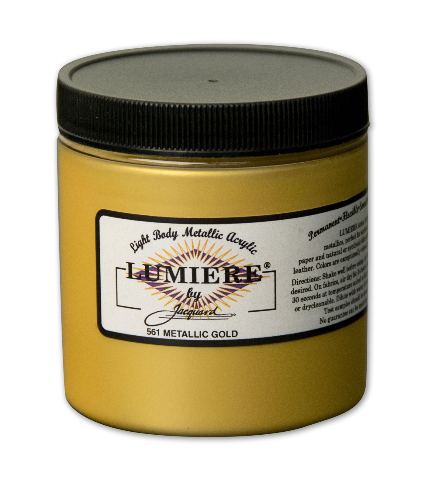Jacquard Lumiere Fabric Color - 8 oz Jar - Metallic Gold,Acrylic Paint Jacquard Lumiere Fabric Color - 8 oz Jar - Metallic Gold,Acrylic Paint