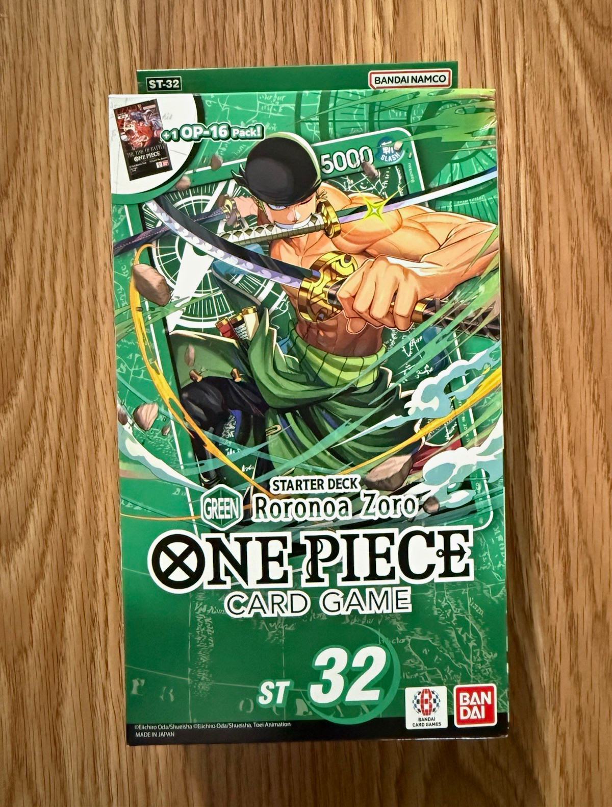 One Piece TCG Green Roronoa Zoro Starter Deck ST-32 Sealed English + OP-16 Pack