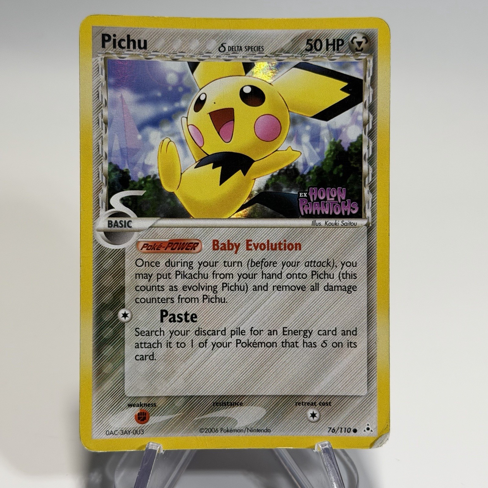 PICHU 2006 Pokemon EX Holon Phantoms 76/110 COMMON Reverse Holo POKÉMON MP PICHU 2006 Pokemon EX Holon Phantoms 76/110 COMMON Reverse Holo POKÉMON MP