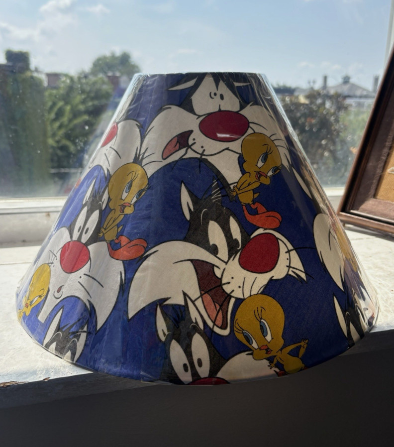 New Deadstock 1997 Warner Bros Looney Tunes Tweety Bird Lampshades 15in New Deadstock 1997 Warner Bros Looney Tunes Tweety Bird Lampshades 15in