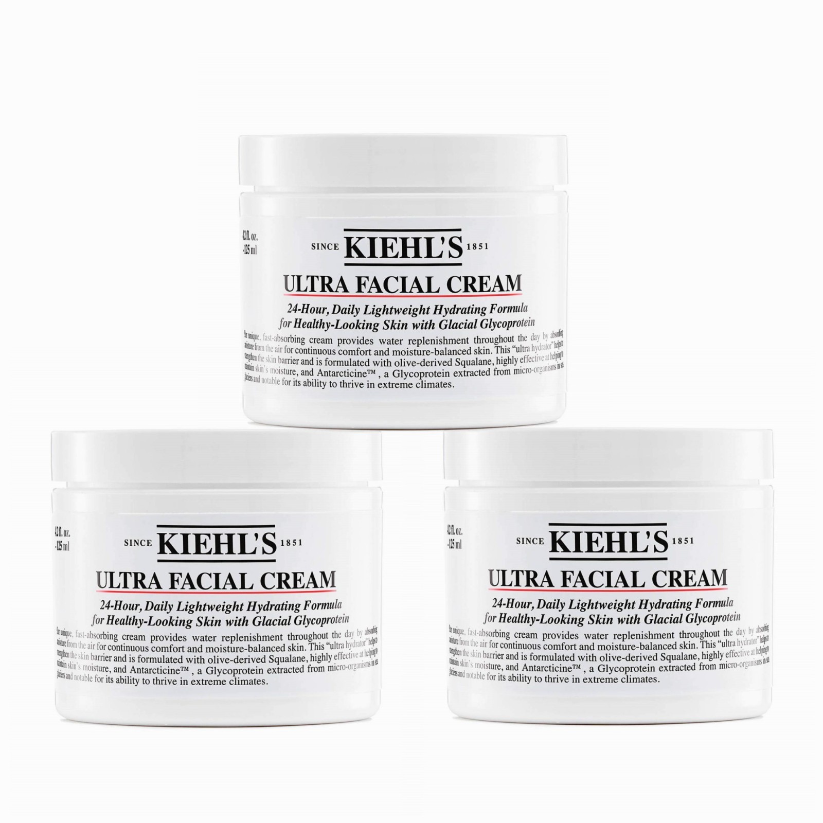 3pcs Kiehl's Ultra Facial Cream 4.2oz (125ml) 3pcs Kiehl's Ultra Facial Cream 4.2oz (125ml)