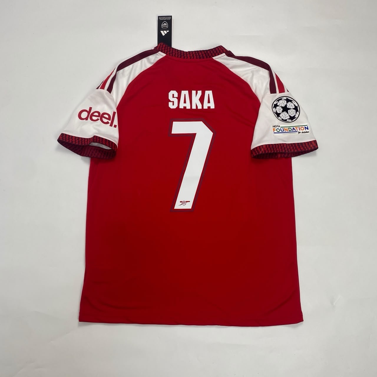 Saka #7 Arsenal Red Short Sleeve Kit Jersey