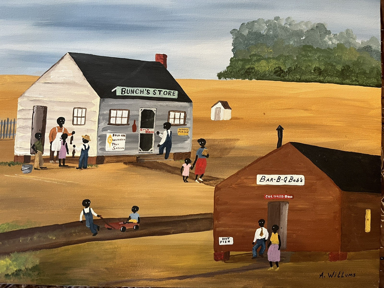 Alfonso Willums, Folk Artist (Town) 16X20