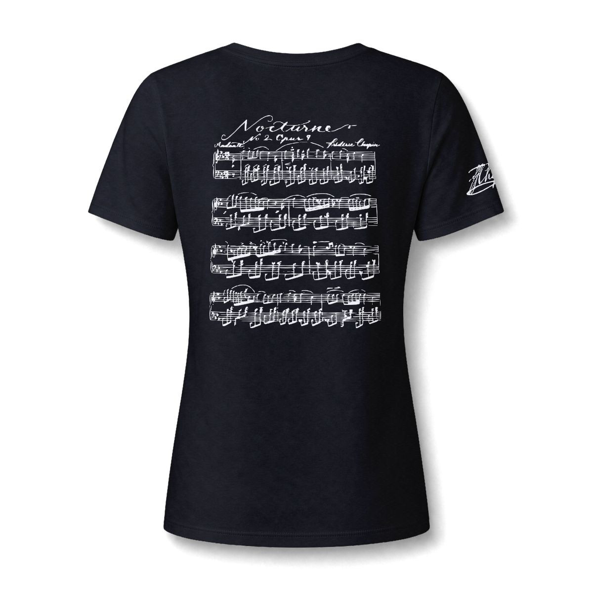 Frederic Chopin Nocturne Op 9 No 2 Women's V Neck Shirt, Classical Music T-Shirt