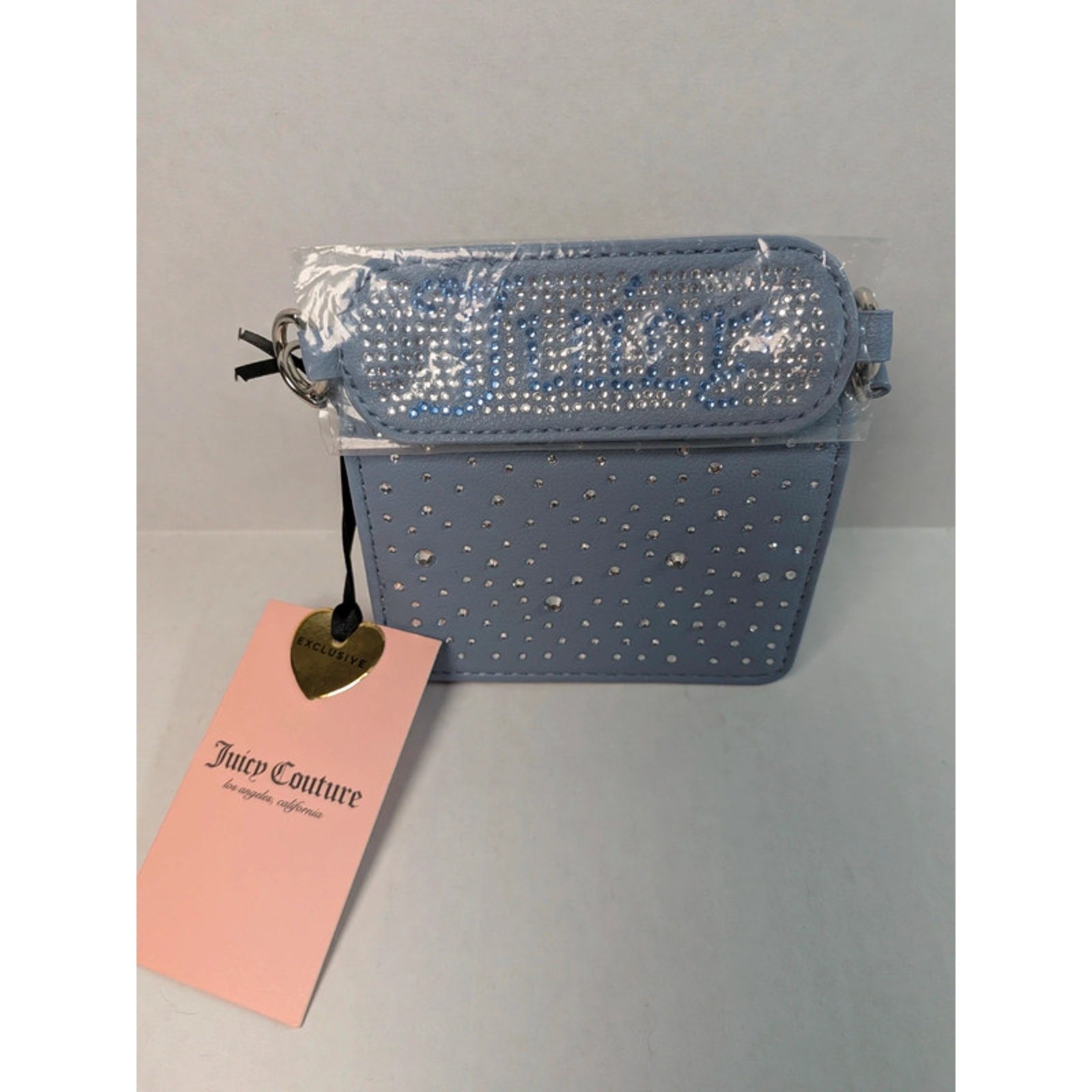 NWT Juicy Couture Exclusive Mini Tiny Bag Blue Rhinestone Studded Purse