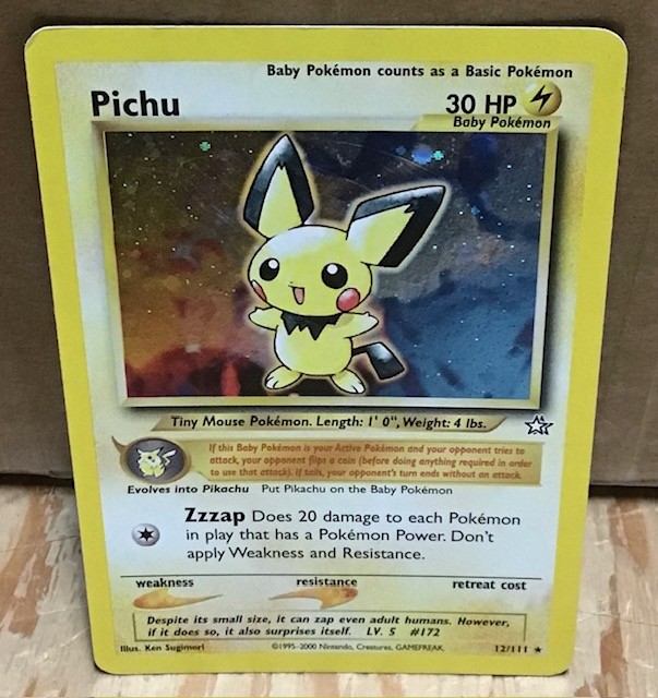 Pichu Pokemon Neo Genesis Set 12/111 Rare Holo NM+ Trading Card