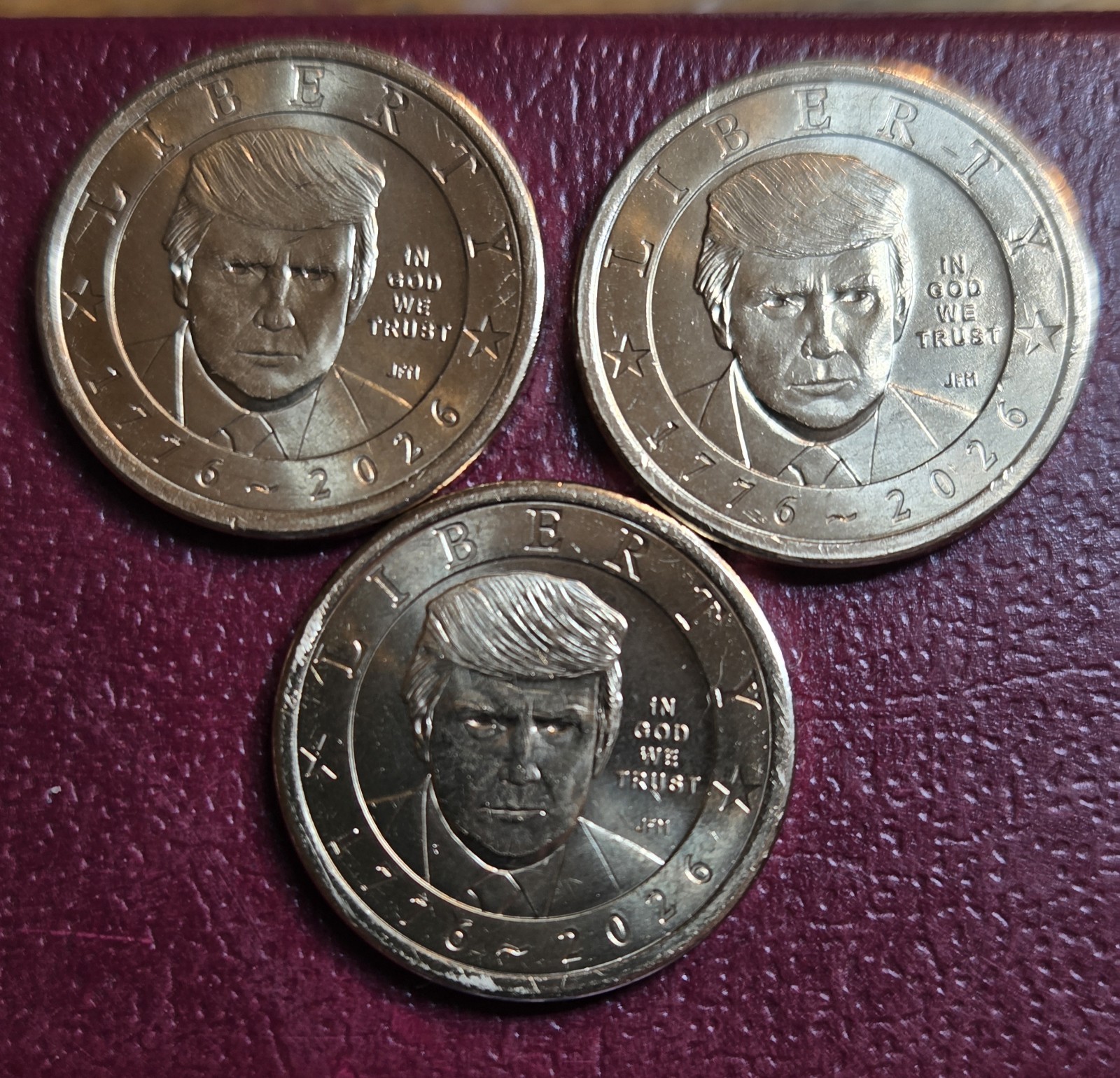 ERROR Lot Of 3 2026 P Donald Trump $1 Coins W/ Die Breaks On The Date & The Dash ERROR Lot Of 3 2026 P Donald Trump $1 Coins W/ Die Breaks On The Date & The Dash
