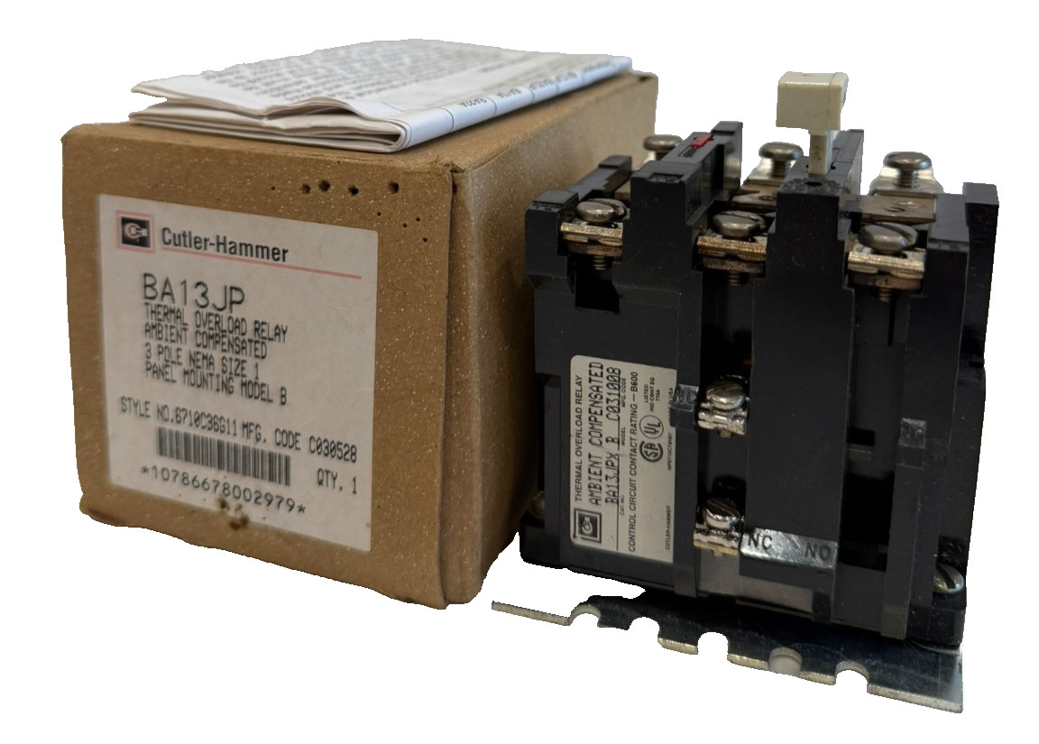 NEW CUTLER HAMMER BA13JP OVERLOAD RELAY 3 POLE