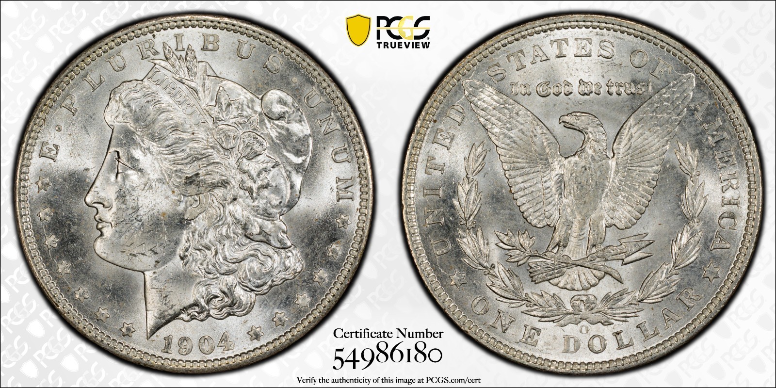 1904 O $1 MORGAN PCGS MS62 JUST RETURNED FROM PCGS