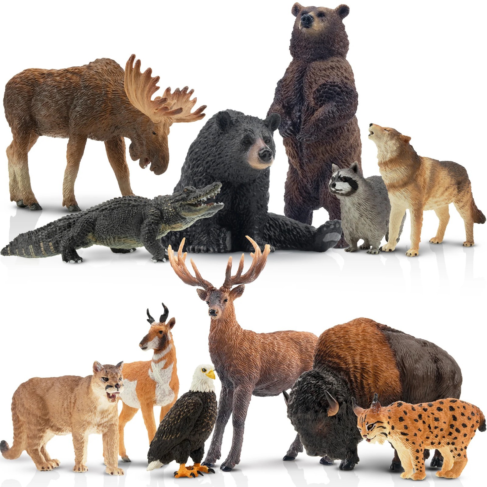 Toymany North American Forest Animal Figurine Collectible Handpainted Toy Set Toymany North American Forest Animal Figurine Collectible Handpainted Toy Set