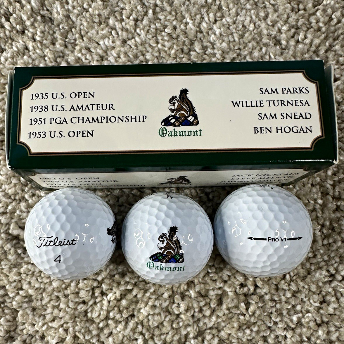 New Oakmont Country Club Titleist Pro V1 Golf Balls Sleeve Box Major Champions