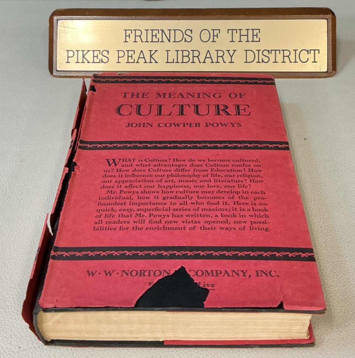 1929 THE MEANING OF CULTURE by John Cowper Powys  First Edition SIGNED HC/DJ