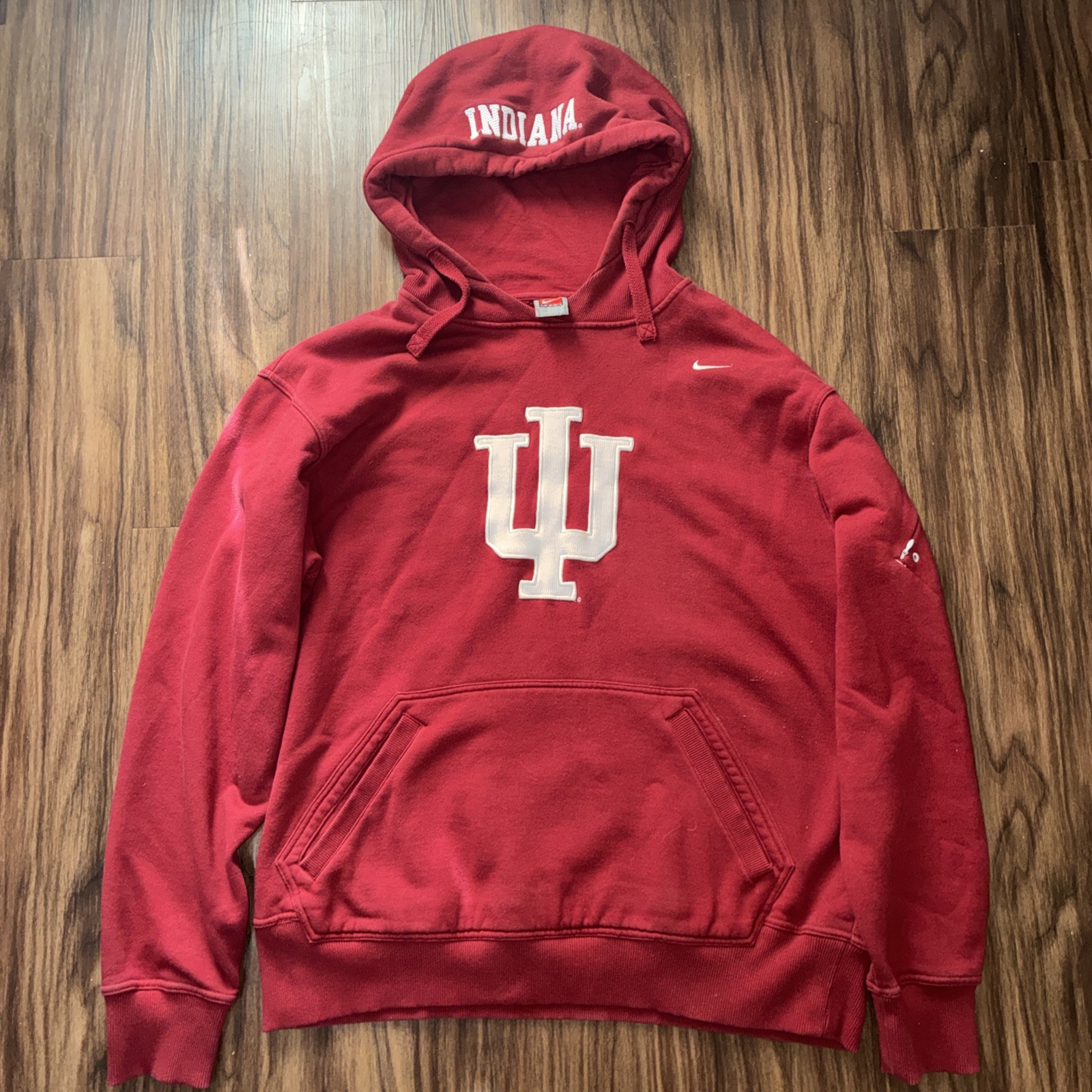 Vintage Nike Indiana Hoosiers Swoosh Maroon Hoodie Y2K