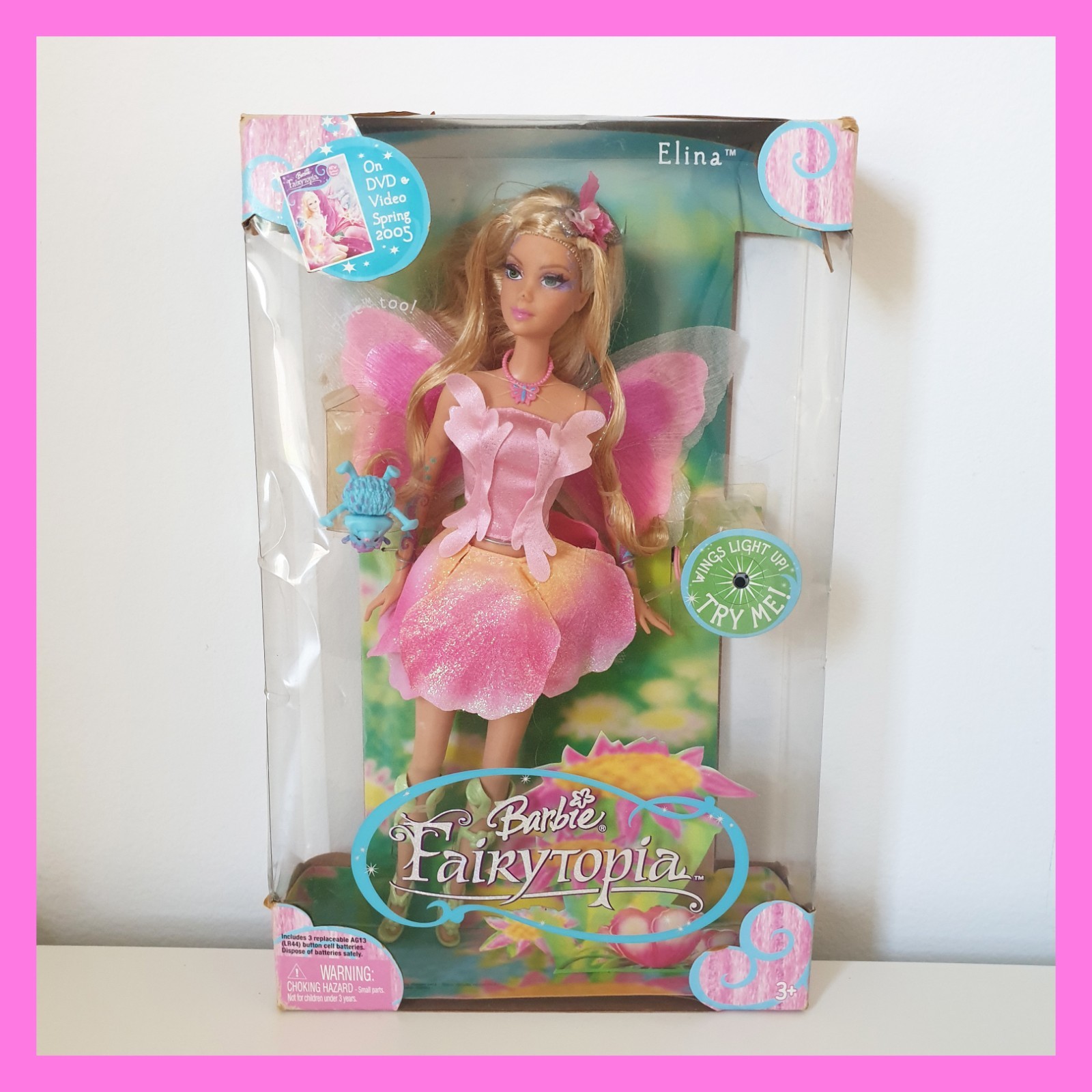 Barbie Fairytopia Elina Doll 2004 Light-Up Wings w/ Bibble G6266