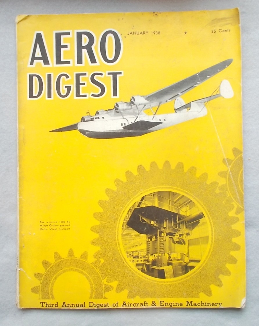 1938 AERO DIGEST Third Annual Digest of Aircraft & Engine Machinery airplane