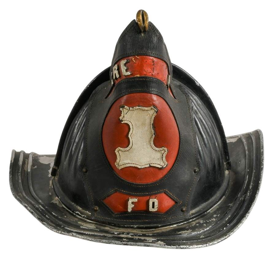 Antique Cairns & Brother No 1 Aluminum and Leather Fireman Helmet