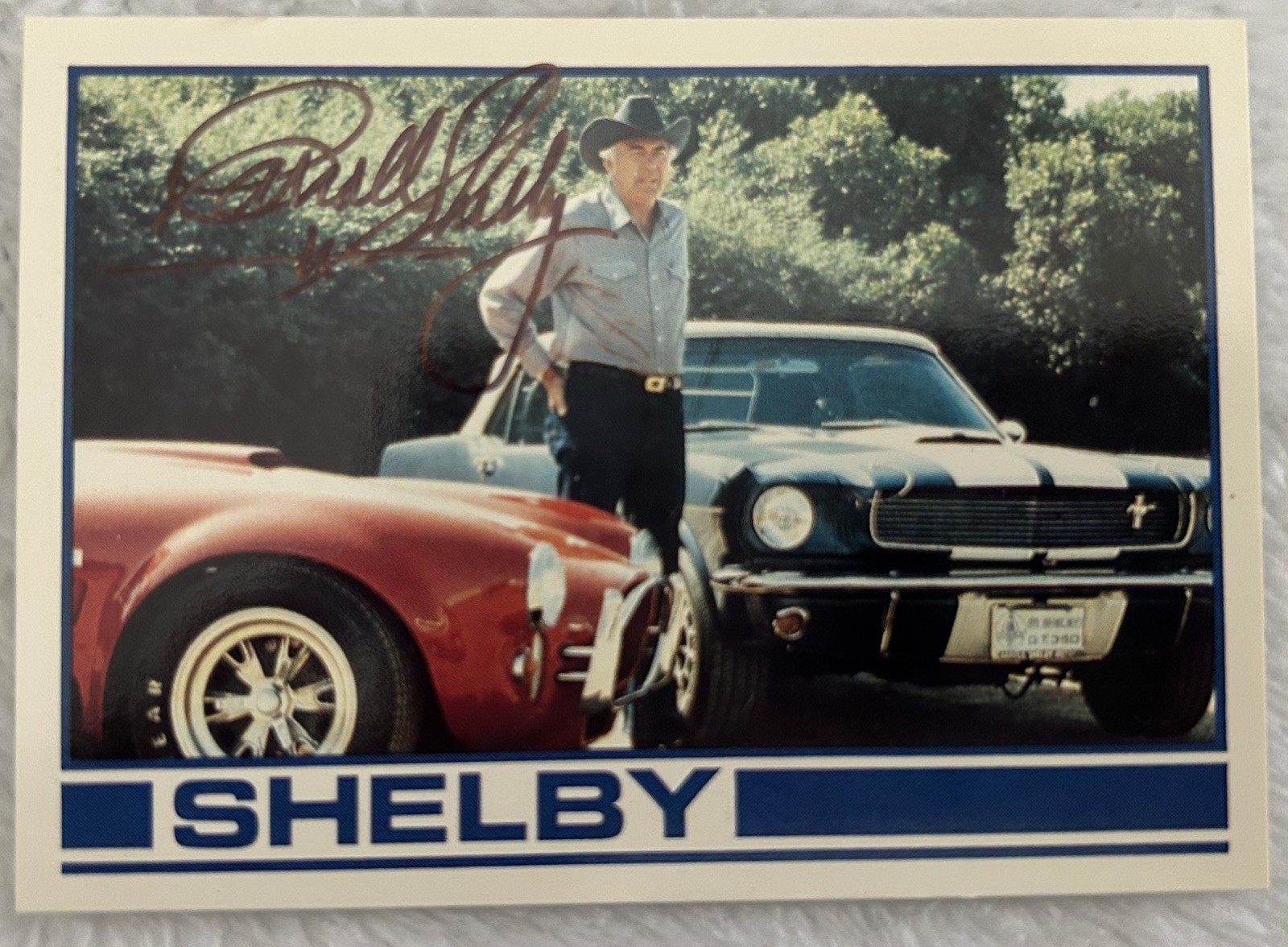 SIGNED Shelby Cobra Shelby Base Set SP 1 Trading Card by CARROLL SHELBY SIGNED Shelby Cobra Shelby Base Set SP 1 Trading Card by CARROLL SHELBY