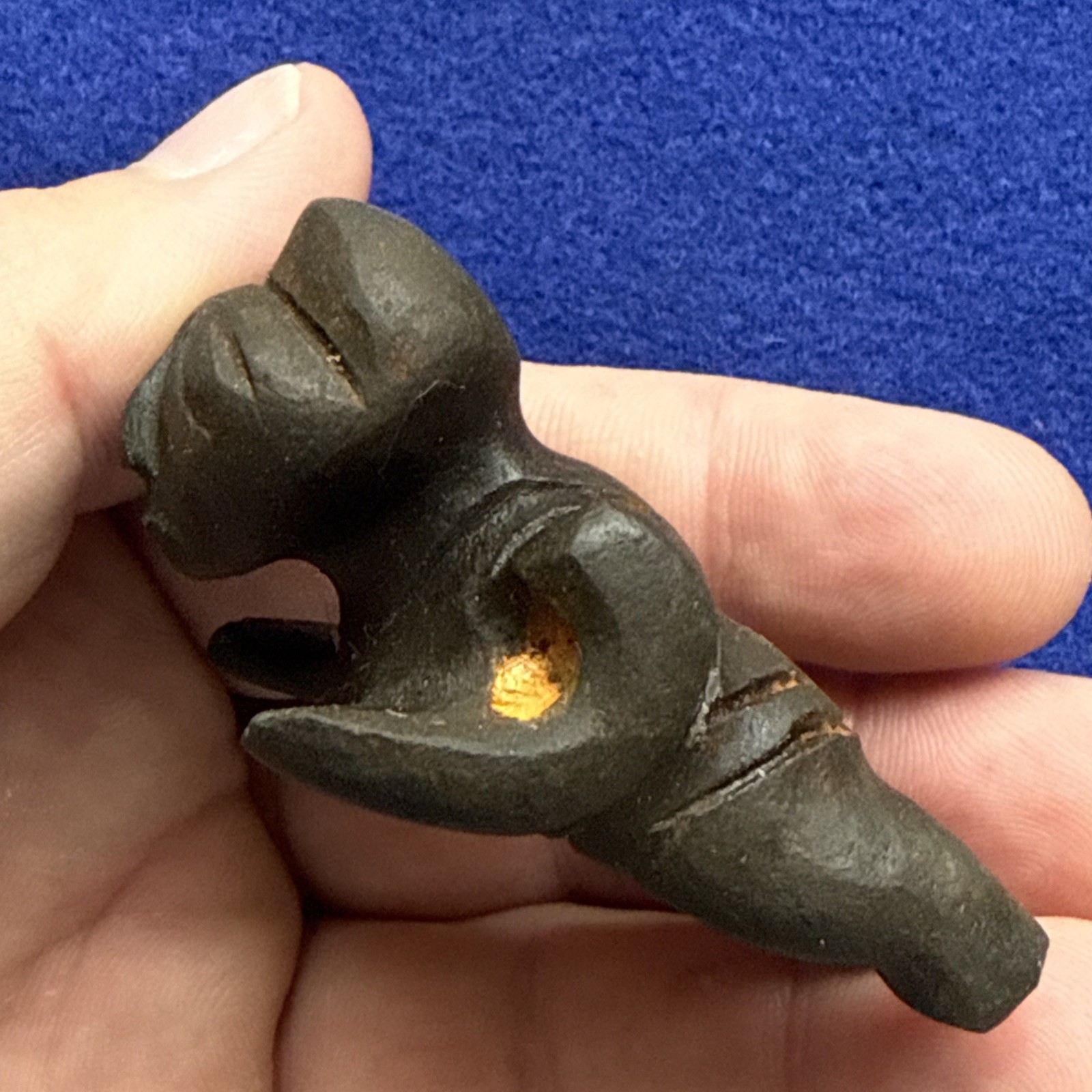 Pre Columbian Laying Human Effigy Stone Idol Moche, Inca Found In Peru 2325