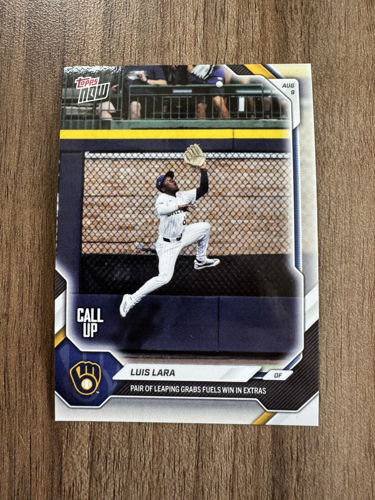 Luis Lara Call-Up Pair of Leaping Grabs 2026 MLB Topps NOW Card #544 Luis Lara Call-Up Pair of Leaping Grabs 2026 MLB Topps NOW Card #544