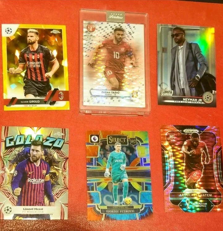 ~2022-24 PANINI/TOPPS LOT~ MESSI, NEYMAR, PETROVIC (RC/49) +TADIĆ (PINK #15/15)