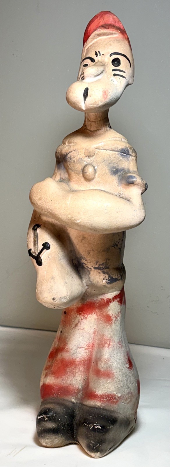 Antique 1930's Popeye Statue Chalkware Plaster Circus Carnival Figurine 16.5 Antique 1930's Popeye Statue Chalkware Plaster Circus Carnival Figurine 16.5