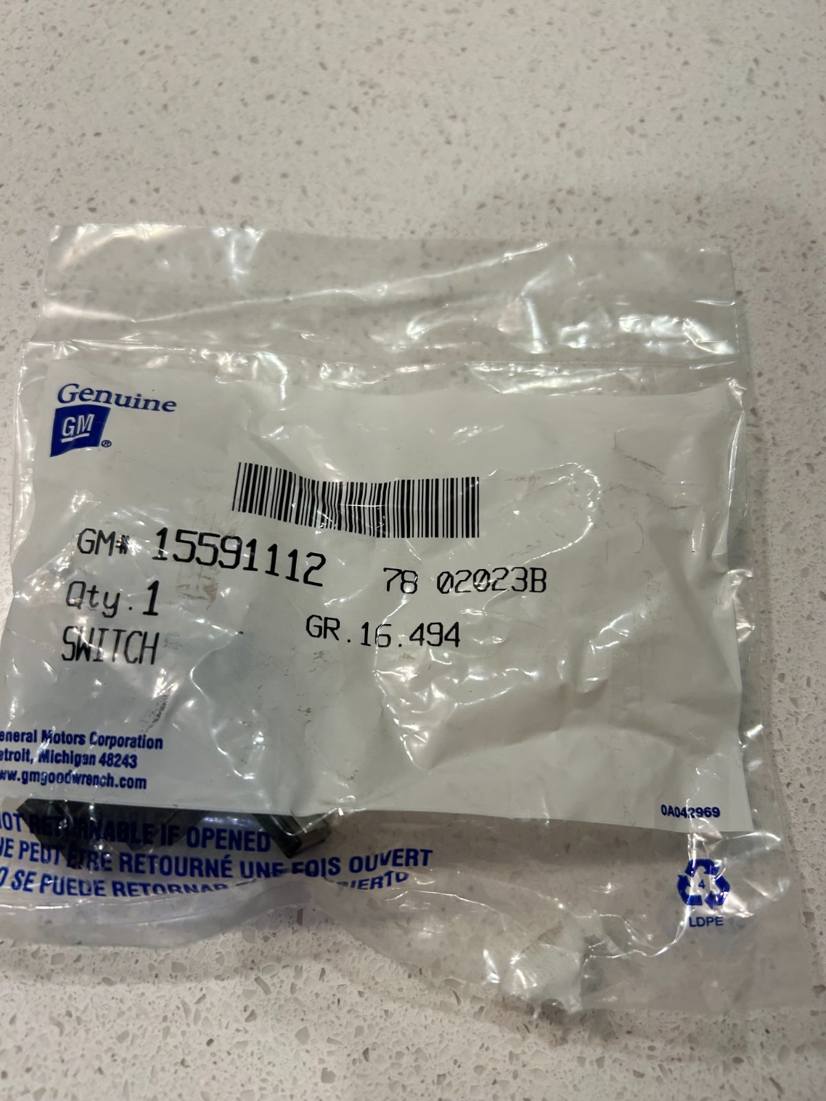 NOS 1985-1991 Suburban Dome Lamp Switch Assembly, GM 15591112 NOS 1985-1991 Suburban Dome Lamp Switch Assembly, GM 15591112