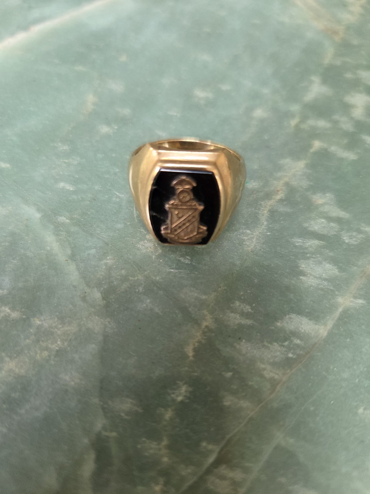 Vintage 1940s Balfour Kappa Sigma 10K Yellow Gold Onyx Fraternity Ring 9.3g 8.5