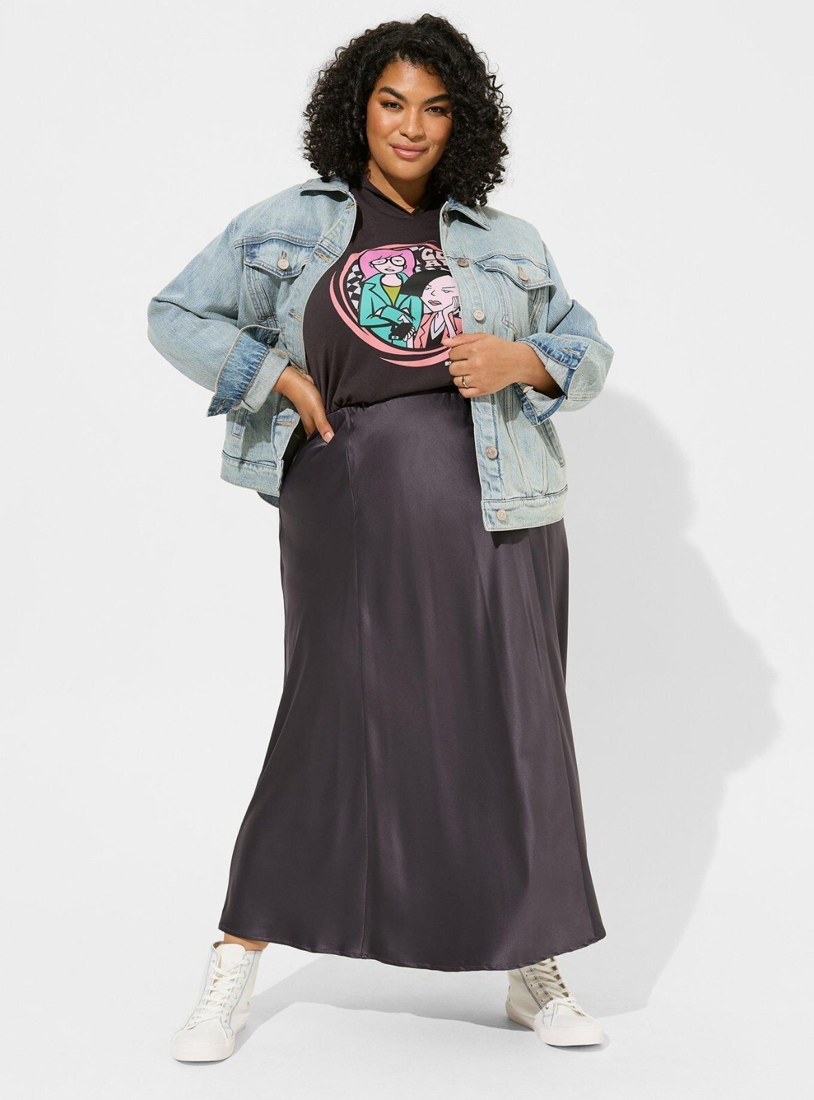 Torrid 2X 2-Piece Stretch Satin Bias Maxi Skirt Set Cowl Neck Tank Periscope NWT