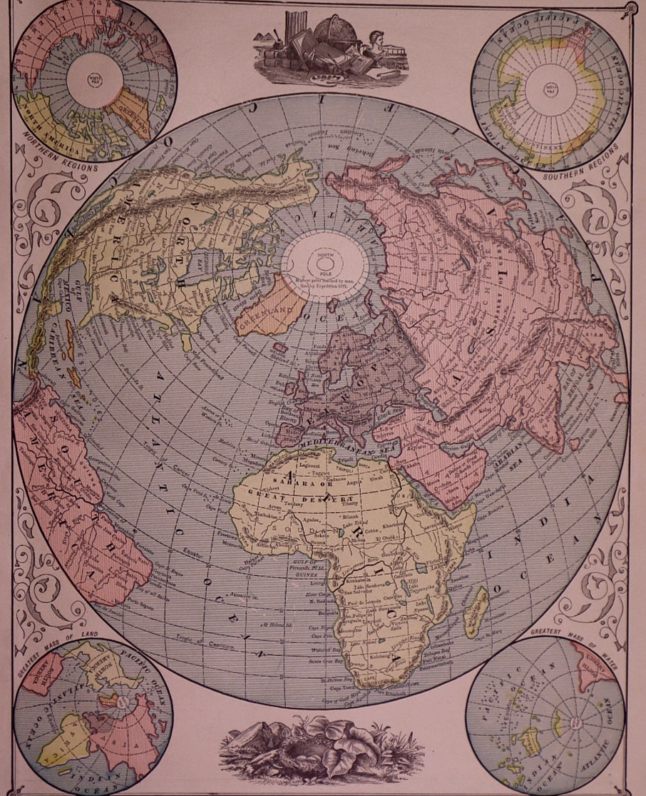 Antique 1888 Map ~ The \ Antique 1888 Map ~ The \