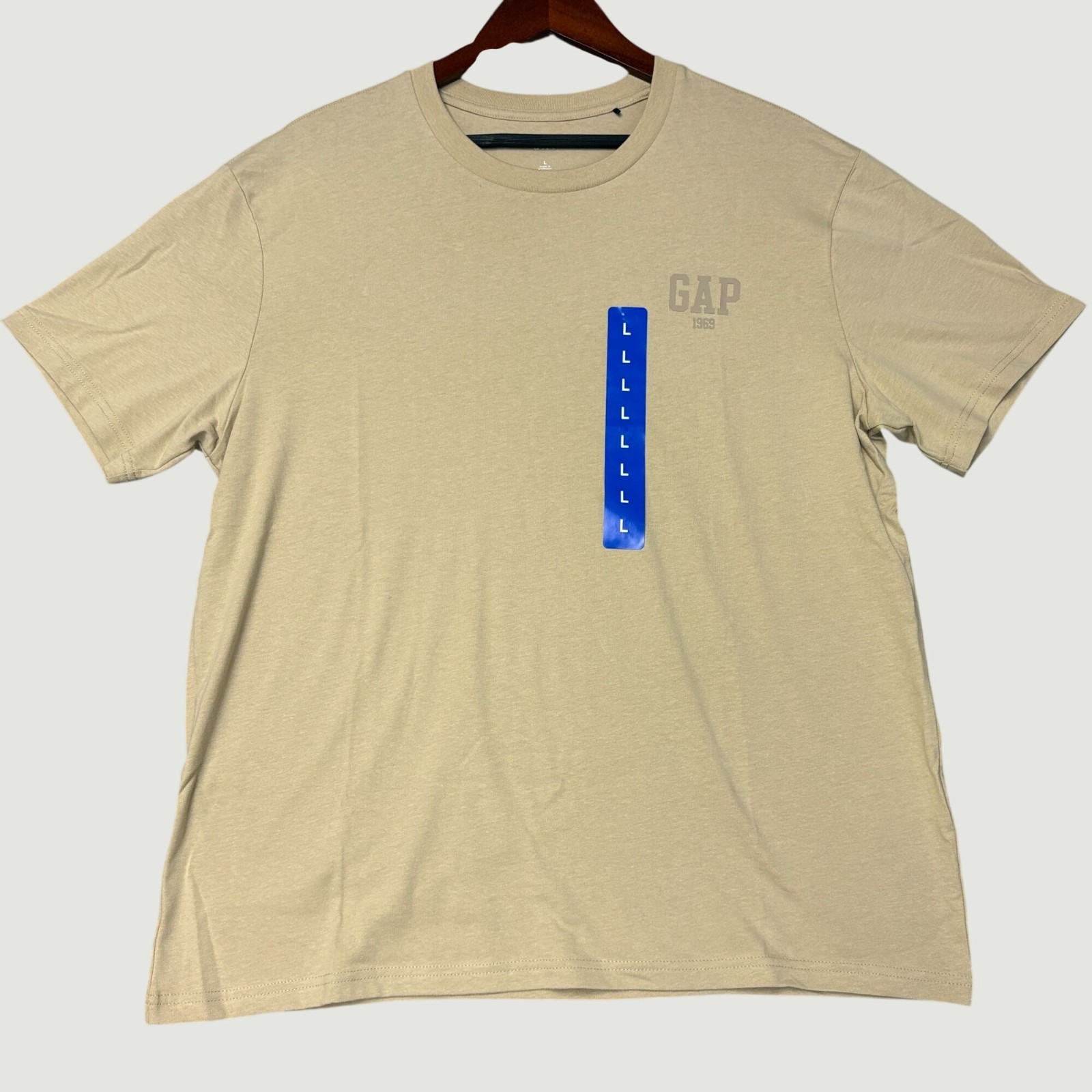 Gap Men\'s L Beige Short Sleeve Crew Neck T-Shirt K1209 Gap Men\'s L Beige Short Sleeve Crew Neck T-Shirt K1209