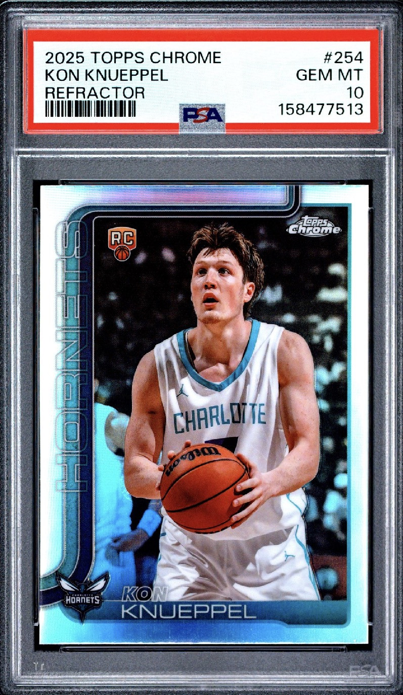 Kon Knueppel 2025 Topps Chrome #254 Refractor PSA 10 SP Rookie RC