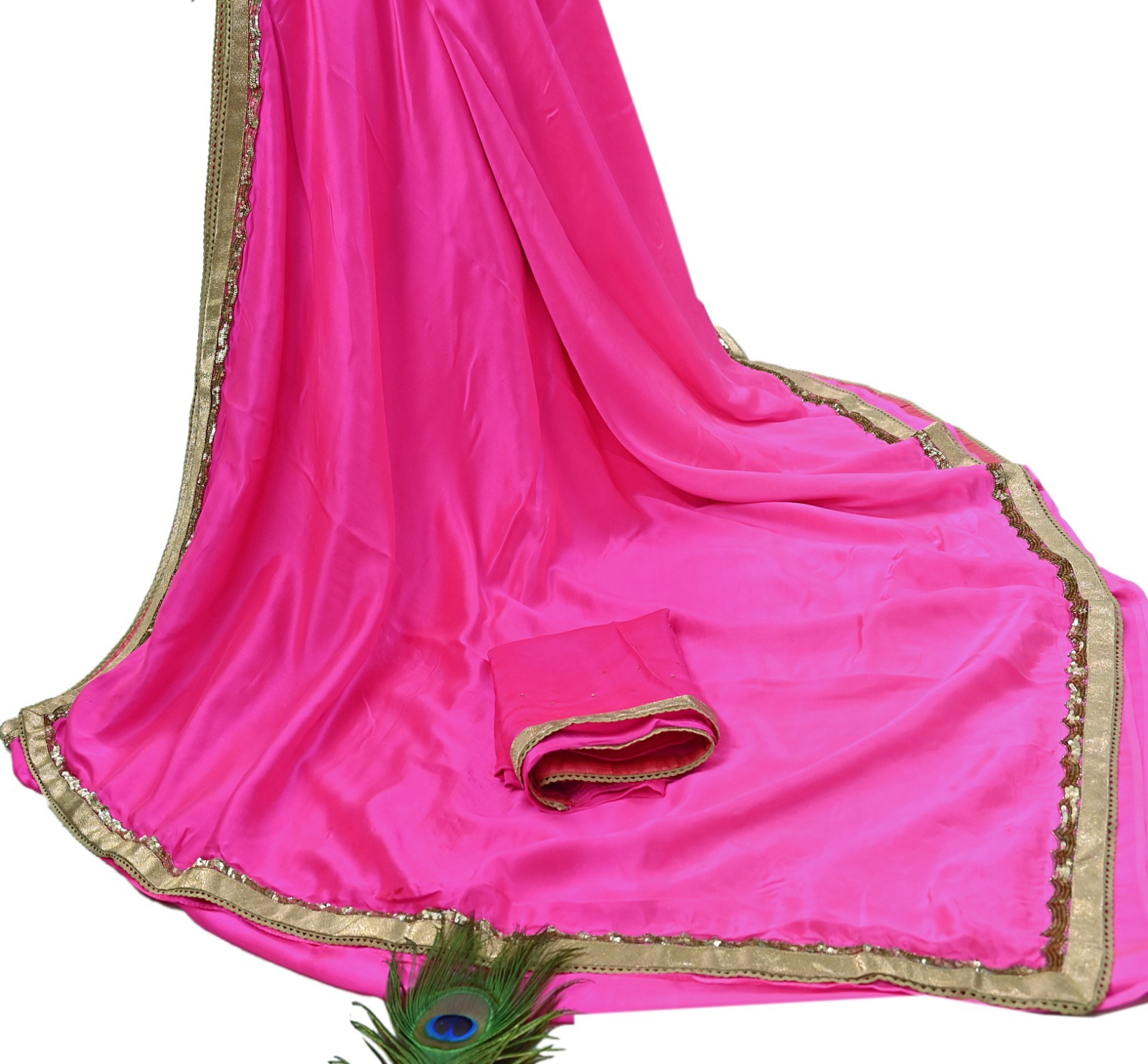 Rare Vintage Pink Pure Satin Saree Hand Embroidered Designer Sabyasachi Sari
