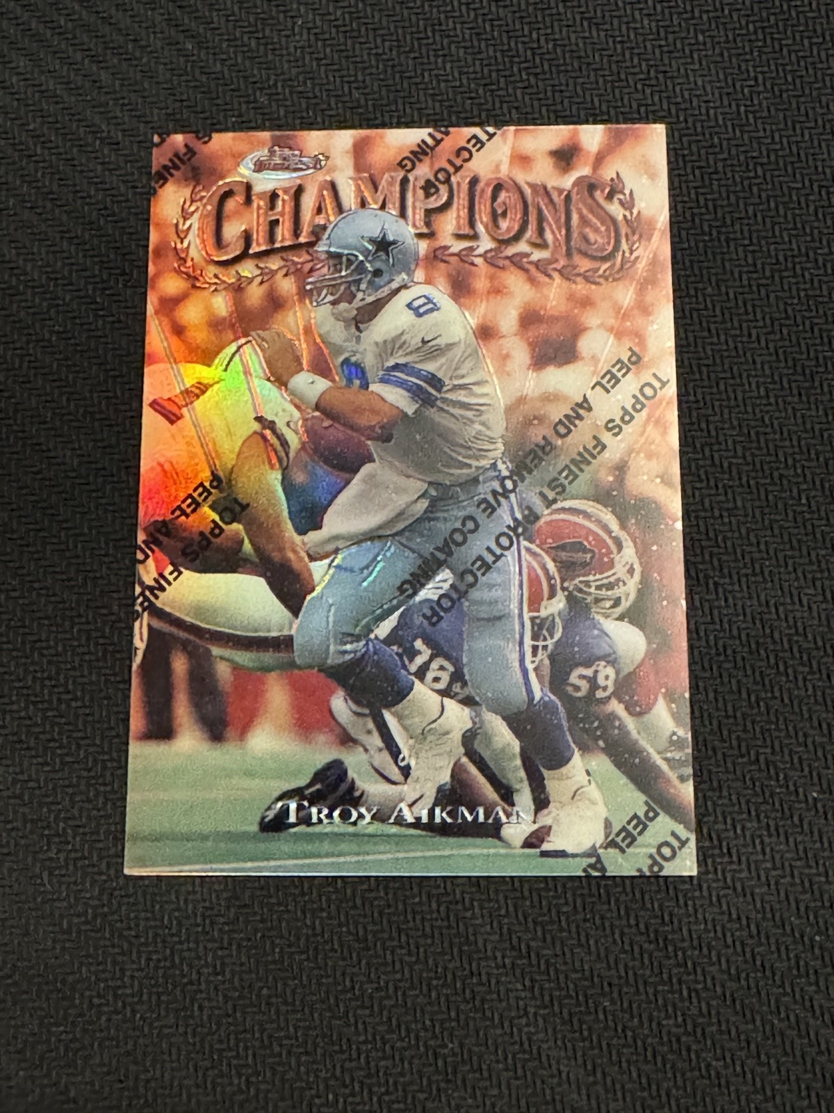 1997 Topps Finest -Troy Aikman #180 Champions Refractor W/Coating Dallas Cowboys