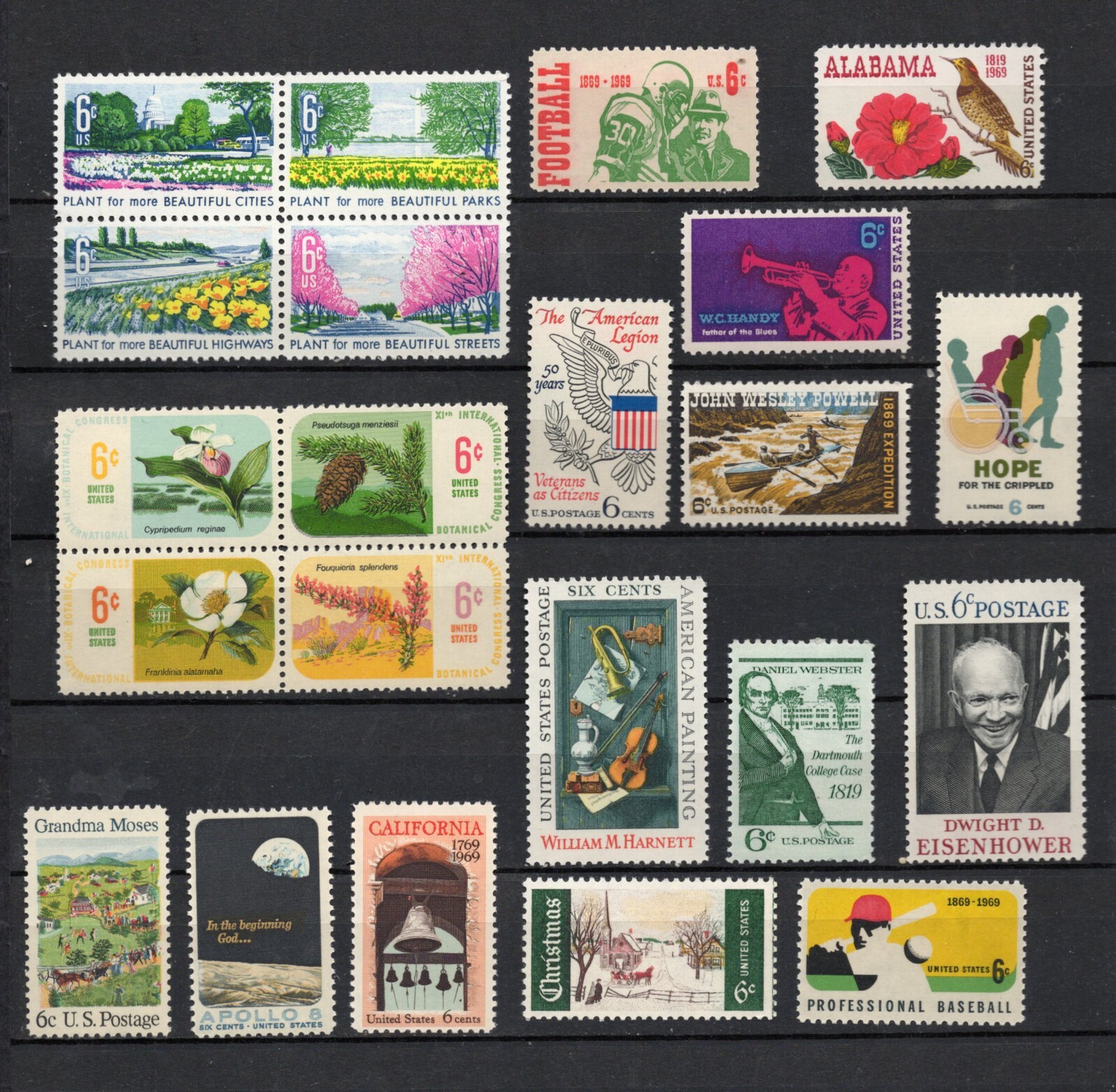 1969 US Commemorative Full Year Set SC# 1365-1386 US  OG Mint Never Hinged