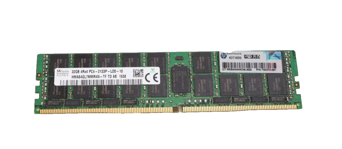 32GB SK Hynix HMA84GL7MMR4N-TF PC4-17000 DDR4-2133P ECC LRDIMM Server RAM